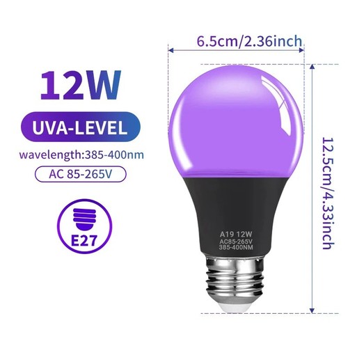 12w e27 led - black, light