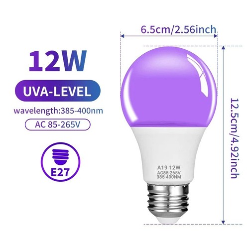 12w e27 led black light - black,